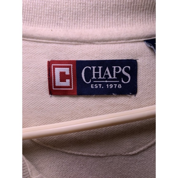 Chaps Ralph Lauren Polo Shirt Short Sleeve Collared Men's Beige XXL Golf Cotton - Picture 4 of 7